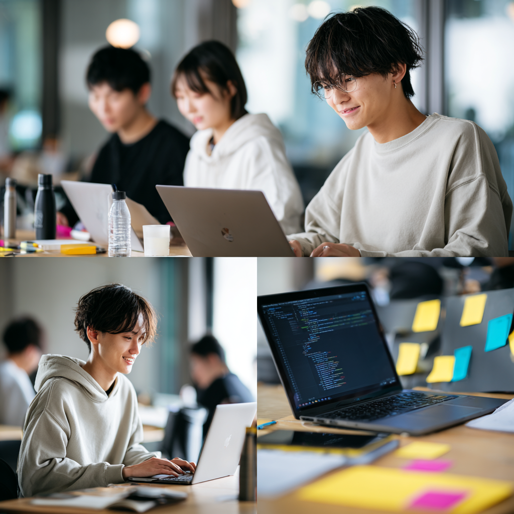 実践形式でサイト制作に取り組む様子