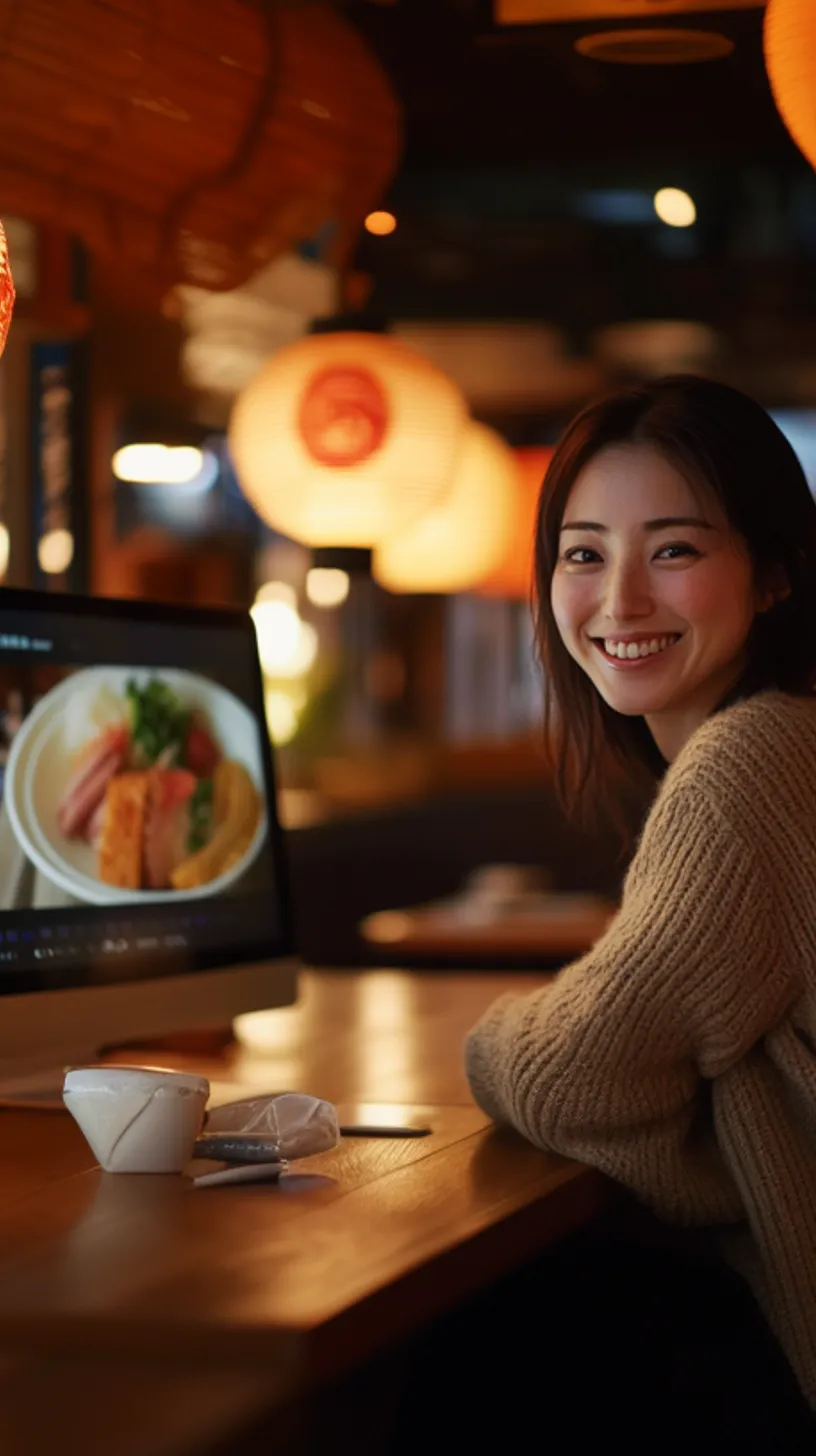 低価格サイトを導入して笑顔の女性店長の写真